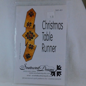 Vintage Christmas Table Runner Quilt Pattern by Annette @ Southwind Designs-SWD-401-Copywrite 1997, Quilting Patterns, Vintage Craft Supply