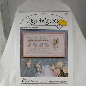 Vintage Artists Collection Heartstrings Ulotka do haftu krzyżykowego „Heart of my Heart” Projektant Pat Thode AC 48, haft krzyżykowy, kopia 1990
