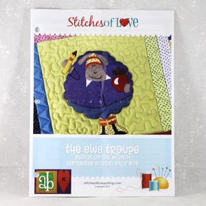 Non-Vintage 2019 "The Ewe Troupe" September Billy Bob Quilting Kit: Stitches of Love, School Sheep, Fabric & Fusible, Pristine