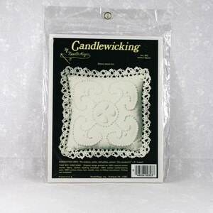 Vintage 1987 "Jenny’s Square" Candlewicking Kit #303: Needle Magic, Muslin, Cluny Lace, Pristine, Sealed