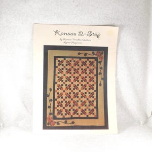 Vintage 2005 Kansas Quilter&#39;s &quot;Kansas 2-Step&quot; Quilt Pattern, Lynne Hagmeier, Quilt & Applique, Sew Quilt, Pillow, Rug, or Table Runner