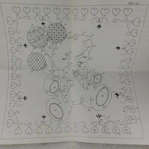 Vintage &quot;Bear with Balloons&quot; Embroidery Pattern by Candamar Design #80110, (Pattern & Instructions Only) Cross Stitch Supply, Copyright 1980