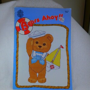 Vintage Cross Stitch &quot; Bears Ahoy&quot; Booklet by Gloria & Pat-Book #30, Counted Cross Stitch, Vintage Craft Supply, Teddy Bears, Copyright 1984