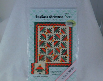 Vtg. Quilt Design Northwest "RickRack Christmas Trees" Wall Quilt Pattern by Marjorie Rhine #Q120, Quilting Supply, Craft Supply, Christmas