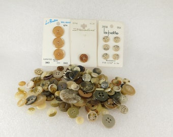 Lot De 50 Boutons Vintage Marron - Diamètre 14 Mm - Occasion - Idéal Couture Créative