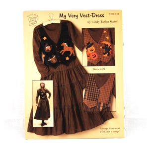 Vintage 1996 &quot;My Very Vest-Dress&quot; Patterns by Taylor Made Designs/Cindy Taylor Oates, Clothing, Fitted Vests for Every Season/Tiered Dresses