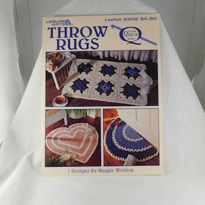 Vintage Crochet Leaflet, "Throw Rugs" by Maggie Weldon-Leisure Arts #2608, Rug Making, Crochet Rug Patterns, Copy 1994