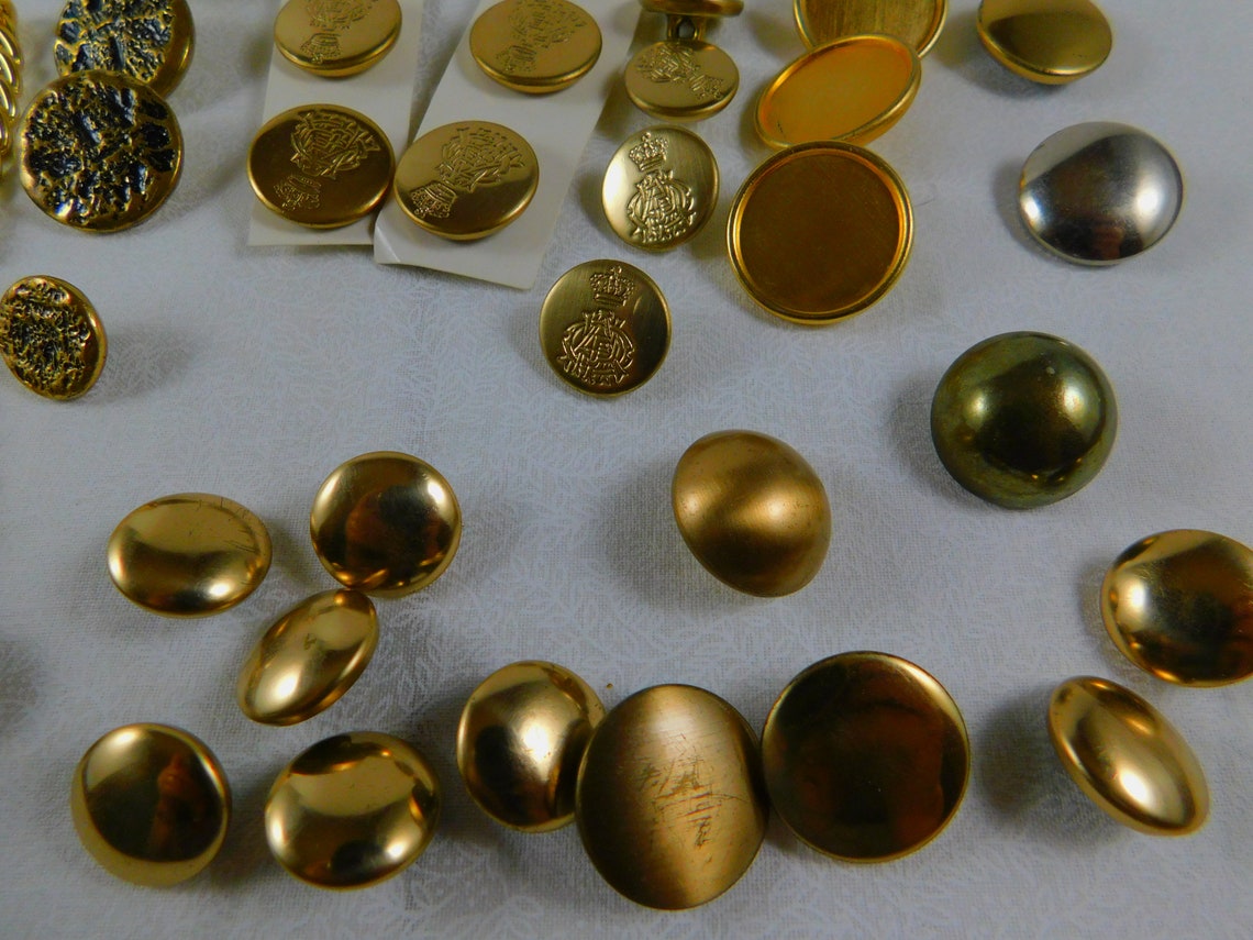 Assorted Vintage Brass Shank Buttons36ct. Vintage Sewing Etsy