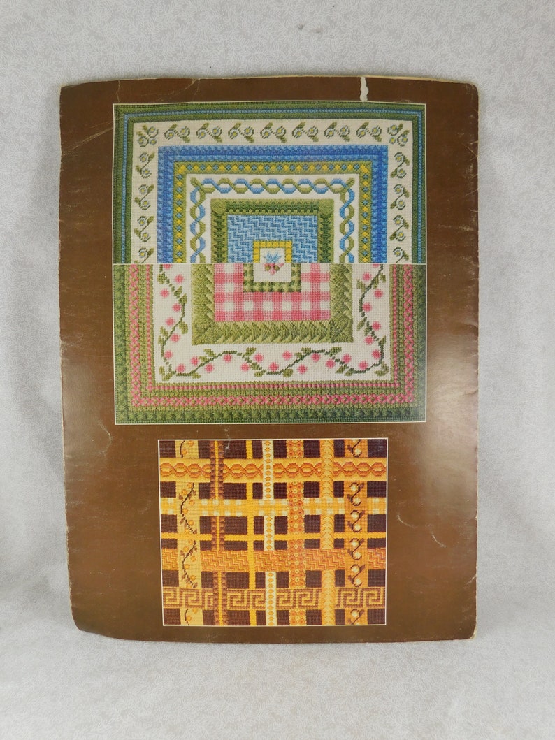 Vintage Needlepoint Borders Foldout Leaflet by Leisure Arts 68