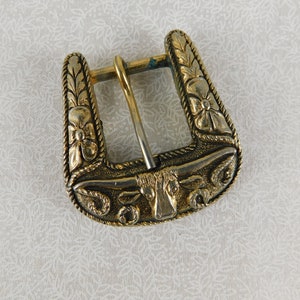 Vintage 70s Longhorn Belt Buckle: Gold Overlay Western  display picture 1