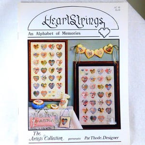 Vintage Artists Collection Heartstrings Counted Cross Stitch Ulotka Projektant Pat Thode AC 46, Copyright 1989, Cross Stitch, Vintage Craft
