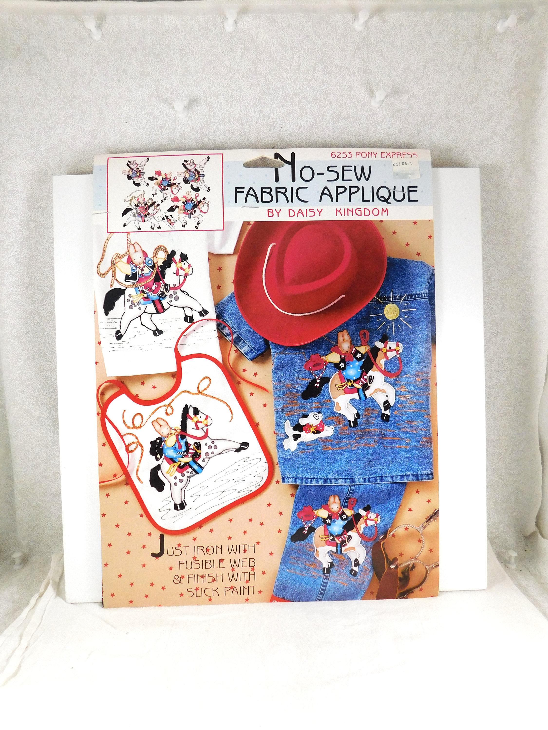 Baby, Child, Fabric Applique, No-sew, Daisy Kingdom, Iron on With Fusible  Web, Choice, Horace Saurus, ABC Puppy, Cowboy Dog, Howdy Cowboy 