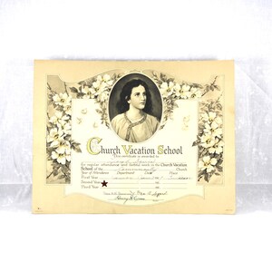 Vintage 1929 Church Vacation School Certificate: Culdesac, ID Ephemera