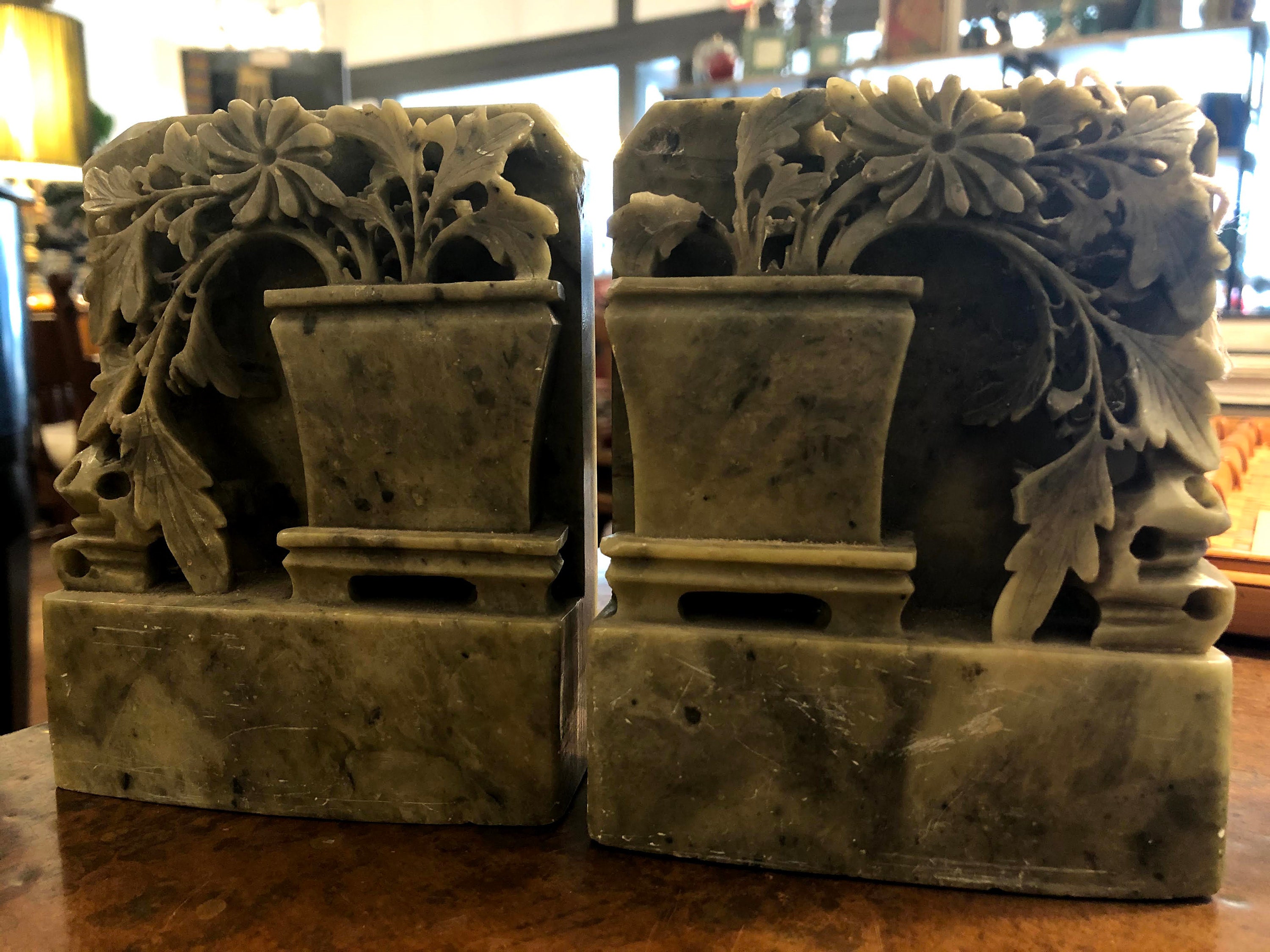 Chinese Soapstone Hand Carved Bookends Etsy