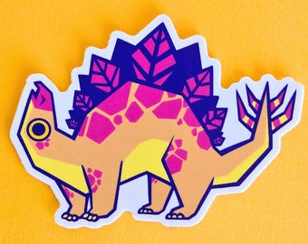 Stegosaurus Sticker, Glossy Waterproof Vinyl Decal, Dino Lover Gift