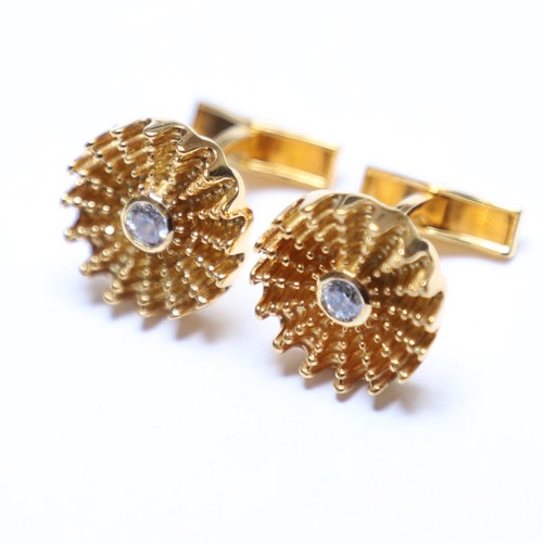 Vintage Gold shops Cufflinks- Vintage Cufflinks for Men- Wonderful Zircon Cufflinks For Mens- Sterling Silver Cufflinks- Men's Jewelry.