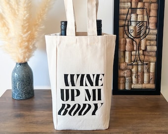 Sac fourre-tout double à vin, fourre-tout à vin en toile de coton Wine Up Mi Body