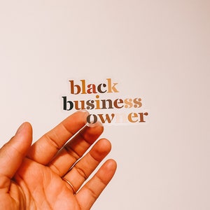 Black Business Owner Sticker in Shades of Brown