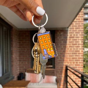 Brownstone Keychain, Brooklyn Keychain, Harlem Keychain, Home Keychain