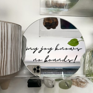 Affirmation Mirror Decal My Joy Knows No Bounds