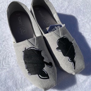 Sherlock Holmes and Watson Custom Painted Toms or Vans, Sherlock Holmes Shoes, Custom Painted Sherlock Shoes