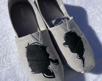 Sherlock Holmes and Watson Custom Painted Toms or Vans, Sherlock Holmes Shoes, Custom Painted Sherlock Shoes