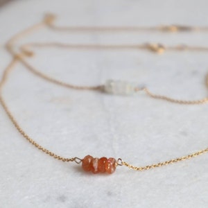 Dainty short sunstone necklace