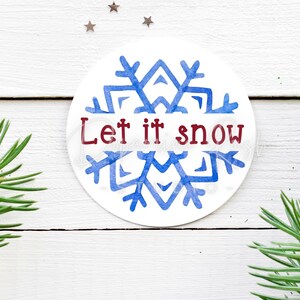 Printable Christmas Cupcake Toppers, Printable Christmas Cookie Tags, Let it Snow Cupcake Toppers, Let it Snow Favor Tags, Digital Download