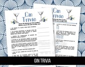 Printable Gin Trivia, Gin Games, Gin Tasting Activities, Bar trivia, Gin Tasting Party Games, Adult Party Games, Digital Download