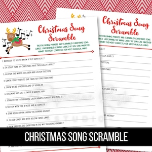 Printable Christmas Song Scramble Game, Unscramble the Christmas ...