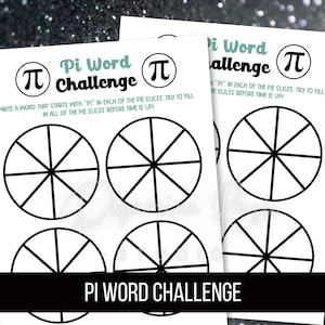 Printable Pi Day Word Challenge, Printable Pi Day Games,, March 14th, Pi Day Activities for Kids, Pi Classroom Activity, Digital Download