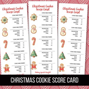 Druckbare Weihnachtsplätzchen Score-Karte, Weihnachtsplätzchen-Party, Weihnachtsplätzchen-Verkostungsparty, Weihnachtsplätzchen-Verkostungsparty, digitaler Download