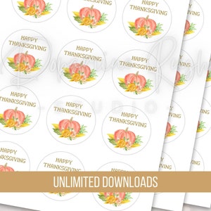 Printable Thanksgiving Cupcake Toppers, Happy Thanksgiving Cookie Tags ...