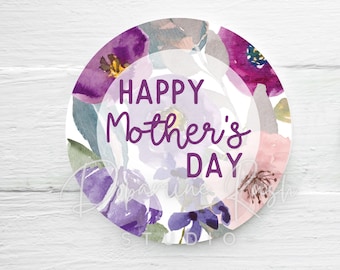 Printable Mother’s Day Round Cookie Tags, Happy Mother’s Day Cupcake Toppers, Printable Mother’s Day Gift Tags, Digital Download