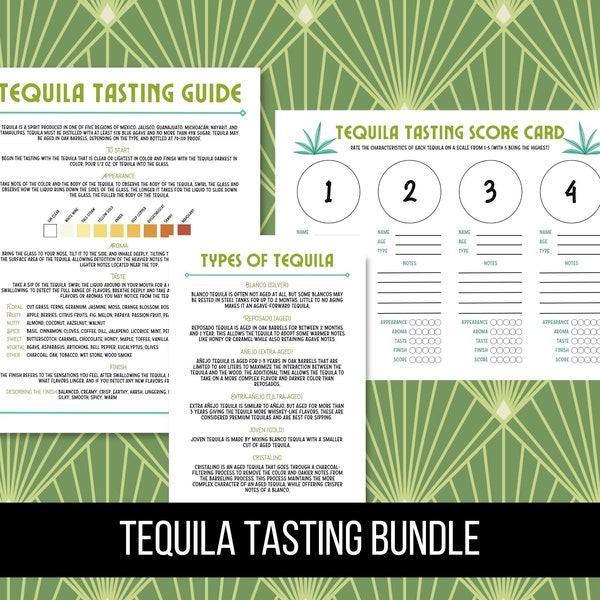 Printable Tequila Tasting Bundle, Tequila Tasting Guide and Score Card, Tequila Tasting Party Kit, Cinco De Mayo tasting, Digital Download