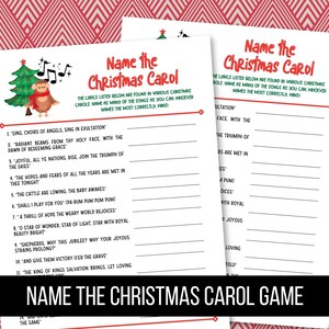 Printable Name the Christmas Carol Game, Religious Christmas Song Trivia, Printable Trivia Games, Christmas Trivia Games, Digital Download