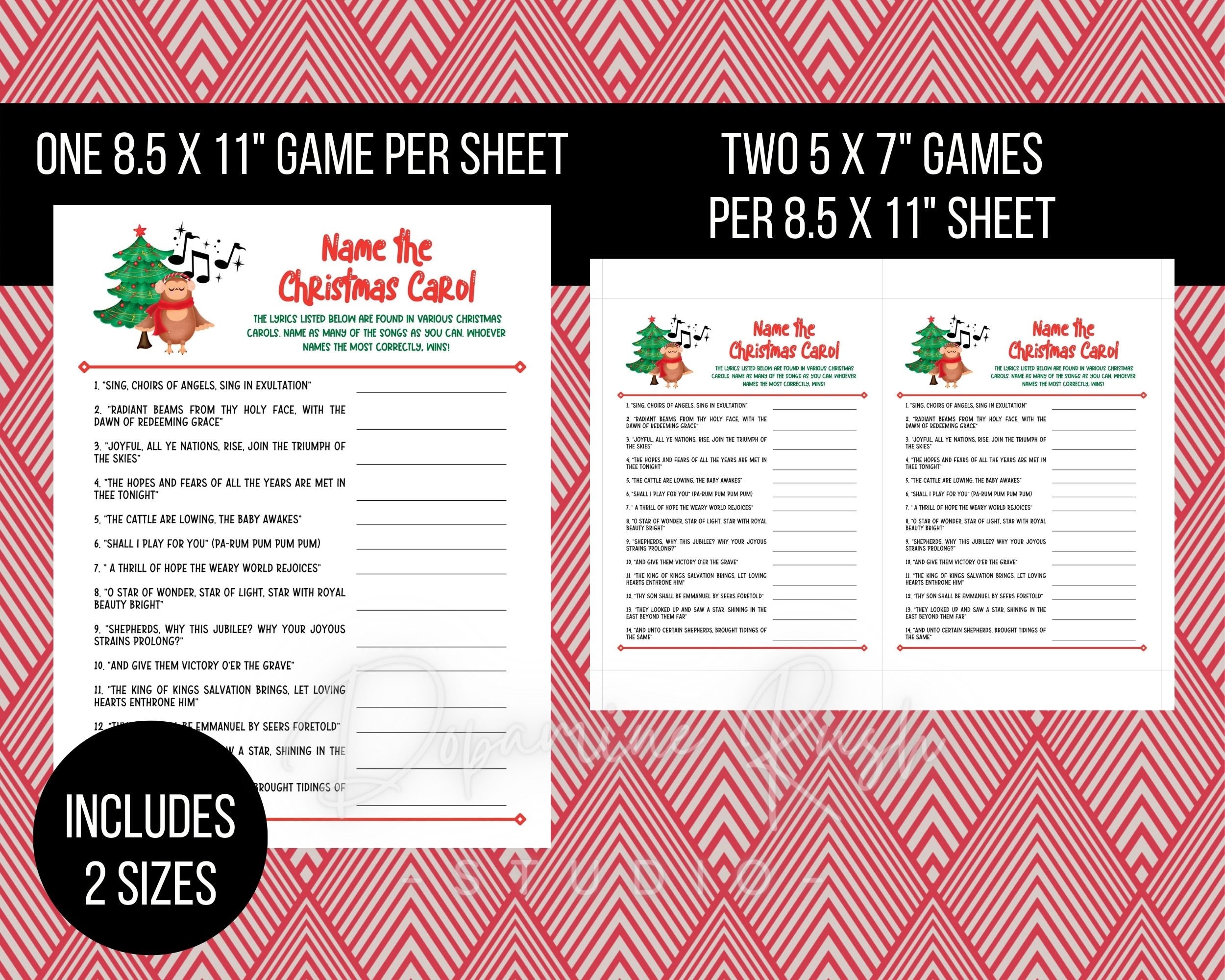 Printable Name the Christmas Carol Game, Religious Christmas Song ...