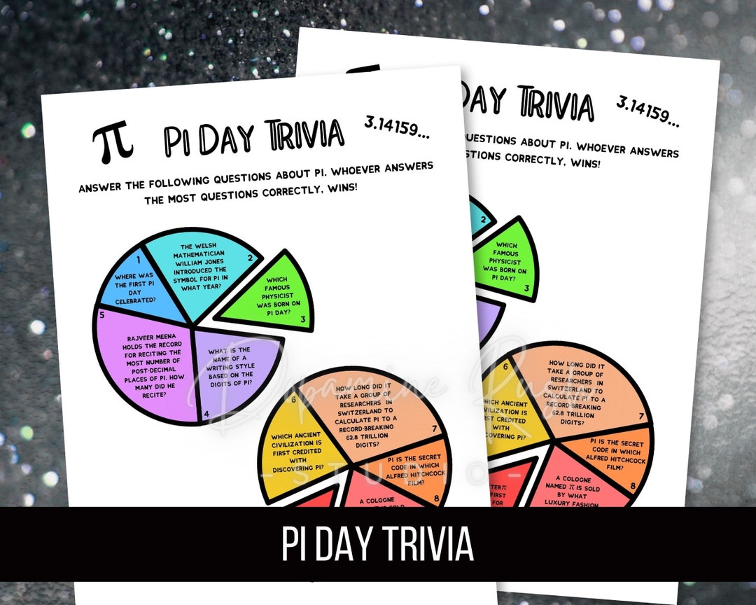 Pi Day Trivia, Printable Pi Day Games, Math Games, March 14th Pi Day