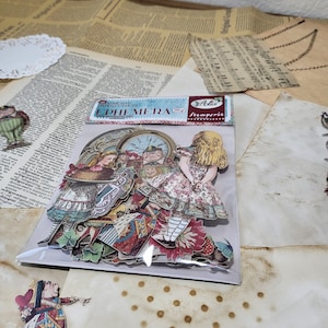 stickers Alice in Wonderland embellishments self adhesive Die cuts ephemera junk journal making supplies stamperia brand