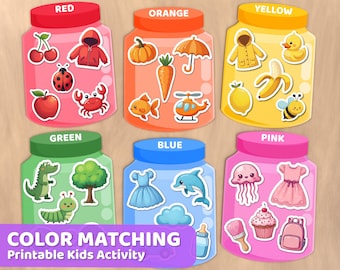 Color Sorting Jars Printable: Feinmotorik Aktivität (PDF)