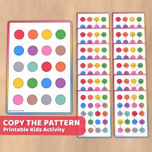 Copie o padrão, atividade de padrão para impressão divertida para habilidades motoras finas, atividades pré-escolares e aprendizagem em casa