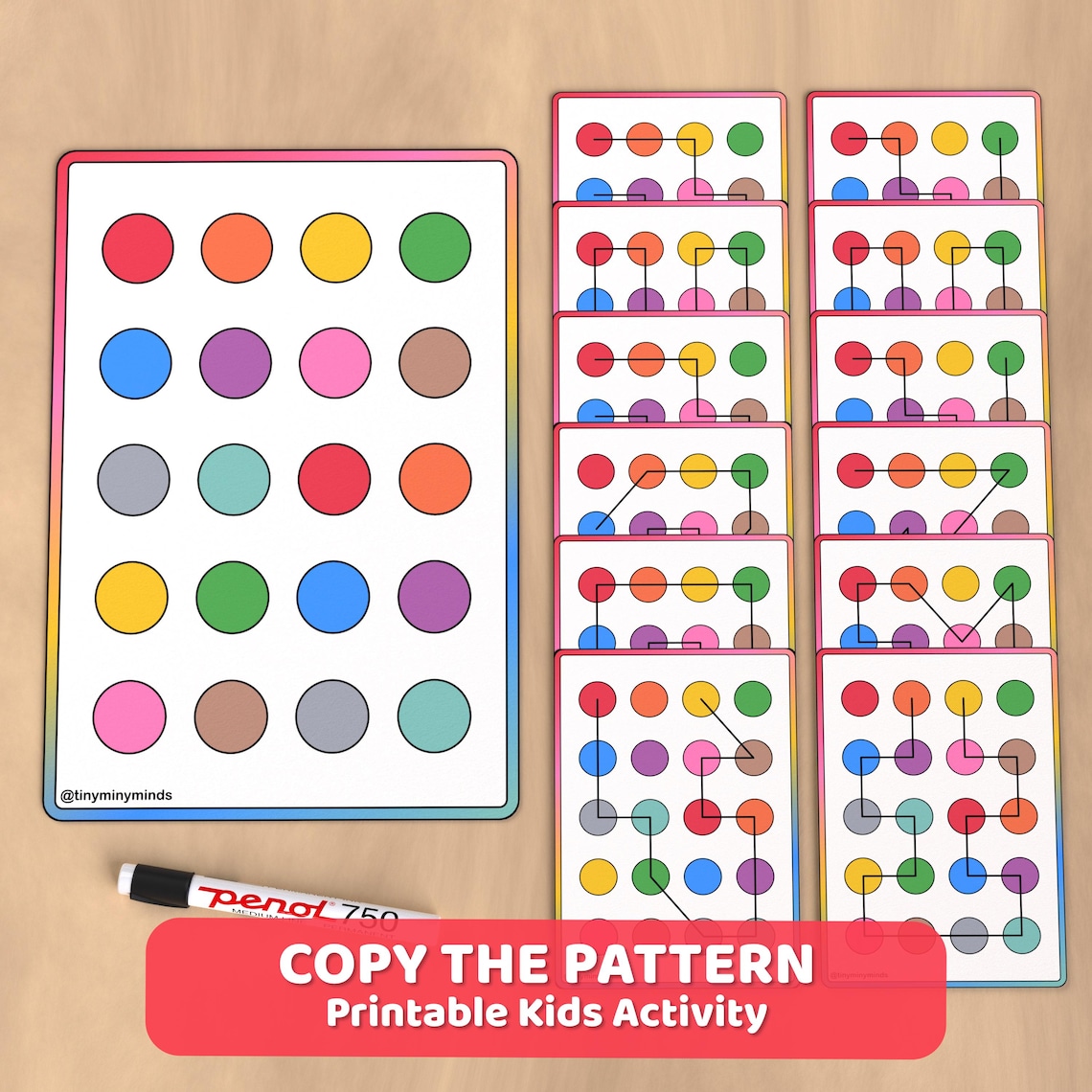 Copy the Pattern Activity: Fine Motor Skills, Preschool Learning (PDF ...