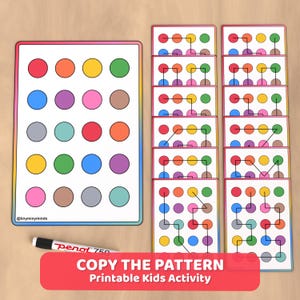 Copy the Pattern Activity: Fine Motor Skills, Preschool Learning (PDF Download)