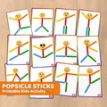 Popsicle Stick Stickman Activity Cards, Printable Learning Games, Printables for Kids Homeschool Preschool Kindergarten Resources product logo