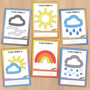 Tapis en pâte à modeler météo, imprimables amusants pour la motricité fine, les activités préscolaires et l'apprentissage à la maison