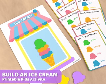 Eis-Rezept-Spiel: Druckbare Farbzuordnungsaktivität (Digitaler Download)