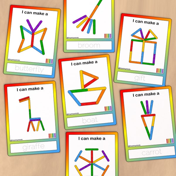 Popsicle Sticks Activity Cards , Printable Fun for Fine Motor Skills, Preschool Activities, and Homeschool Learning