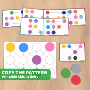 Copie o padrão, atividade de padrão para impressão divertida para habilidades motoras finas, atividades pré-escolares e aprendizagem em casa