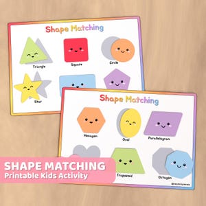 Shape Matching & Coloring Activity: Preschool Learning (PDF Pattern)