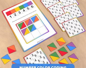 Number Color Coding Activity: Fine Motor Skills Game (PDF Download)